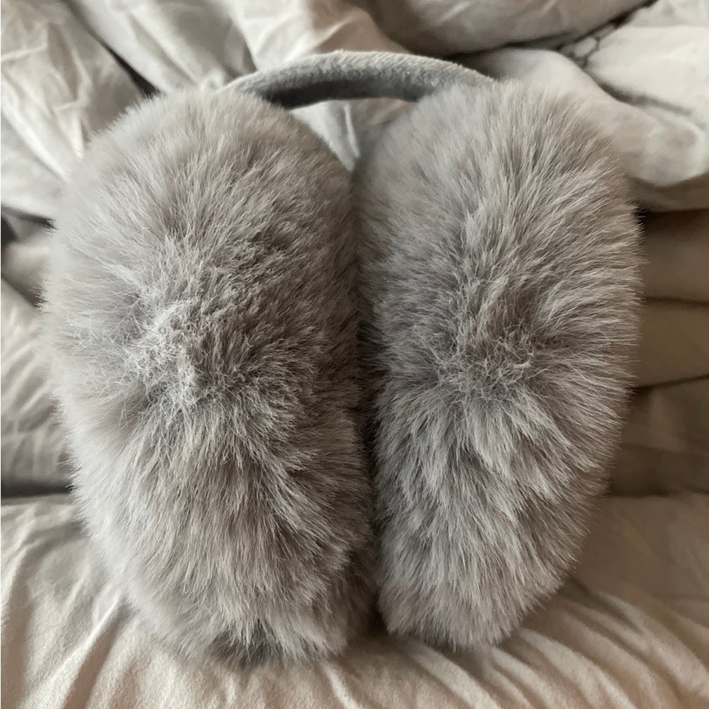 Cozy Gray Faux Fur Earmuffs